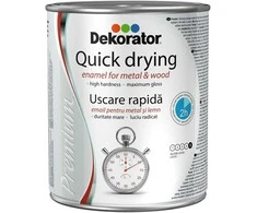 Greitai džiūstanti alkidinė emalė DEKORATOR, balta, 0.75 l