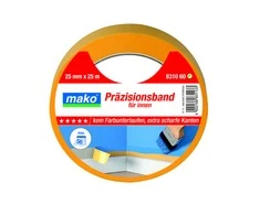 Mako Lipni juosta vidaus darbams, geltona PREMIUM 831060, 25 mm x 25 m