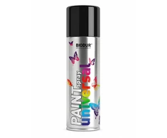 Universali aerozolinė emalė BIODUR, juoda metalik, 400 ml