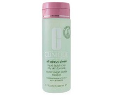 Clinique All About Clean Liquid Facial Soap Oily Skin Formula Valomasis muilas 200ml dermatologinis veido muilas Moterims