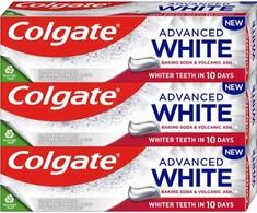 Colgate Advanced Baltas Baking Soda &amp; Volcanic Ash Trio Whitening Dantų pasta 3 x 75 ml 75ml kūnui Unisex
