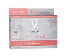 Vichy Dercos Aminexil Clinical 5 Plaukų serumas 21 doses dermatologinės ampulės nuo plaukų slinkimo Moterims
