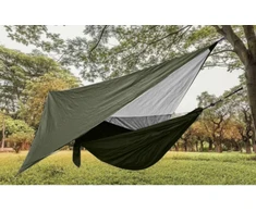 Trizand Turistinis hamakas su brezentu ir tinkleliu nuo uodų 260x140 cm