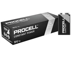 10vnt. Duracell Procell 6LR61 9V šarminių baterijų.