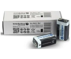 10vnt. šarminių baterijų everActive Pro 6LR61 / 6LF22 9V.