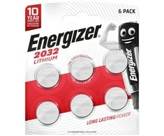 6 x Energizer 3V CR2032 ličio baterijos.