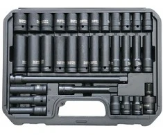 Falon Tech Smūginių galvučių rinkinys, ilgos/trumpos 1/2″, 8-22mm, ilgintuvai, šarnyras, 33 vnt.
