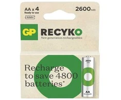 GP Battery GP AA Recyko 2600mAh įkraunamos baterijos 4 vnt.