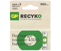 GP Battery GP R03 AAA ReCyko 950mAh įkraunamos baterijos 2 vnt. (smėlio sp. pakuotė)