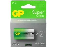 GP Battery GP Super Alkaline G-TECH LR20/D 1.5V šarminiai elementai 2vnt.
