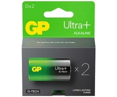 GP Battery GP Ultra Plus Alkaline G-TECH LR20/D 1.5V šarminiai elementai 2vnt.