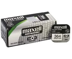 Maxell 364 / SR621SW 10vnt. sidabro oksido elementai.