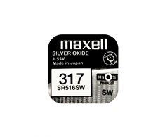 Maxell sidabro oksido baterijos 317 SR516SW 1.55V, 1vnt.