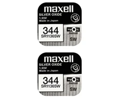 Maxell sidabro oksido baterijos 344 SR1136SW 1.55V, 2vnt.