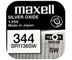 Maxell sidabro oksido baterijos 344 SR1136SW 1.55V, 1vnt.