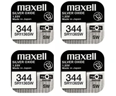 Maxell sidabro oksido baterijos 344 SR1136SW 1.55V, 4vnt.