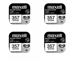 Maxell sidabro oksido baterijos 357 SR44W 1.55V, 4vnt.