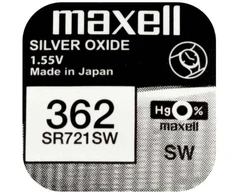 Maxell sidabro oksido baterijos 362 SR721SW 1.55V, 1vnt.