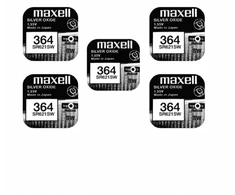 Maxell sidabro oksido baterijos 364 SR621SW 1.55V, 5vnt.