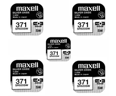 Maxell sidabro oksido baterijos 371 SR920SW 1.55V, 5vnt.