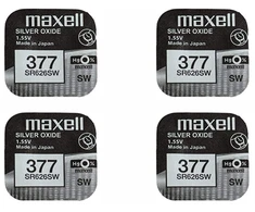 Maxell sidabro oksido baterijos 377 SR626SW 1.55V, 4vnt.