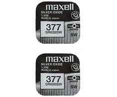 Maxell sidabro oksido baterijos 377 SR626SW 1.55V, 2vnt.