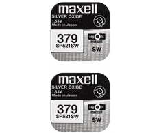 Maxell sidabro oksido baterijos 379 SR521SW 1.55V, 2vnt.