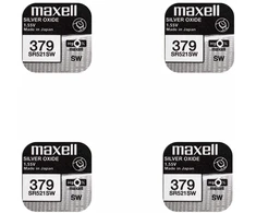 Maxell sidabro oksido baterijos 379 SR521SW 1.55V, 4vnt.