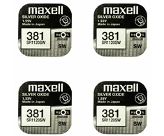 Maxell sidabro oksido baterijos 381 SR1120SW 1.55V, 4vnt.