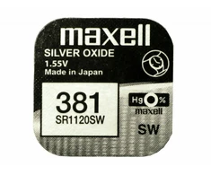 Maxell sidabro oksido baterijos 381 SR1120SW 1.55V, 1vnt.