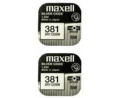 Maxell sidabro oksido baterijos 381 SR1120SW 1.55V, 2vnt.