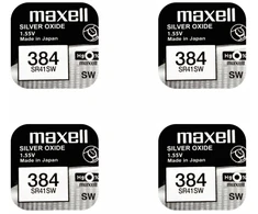 Maxell sidabro oksido baterijos 384 SR41SW 1.55V, 4vnt.