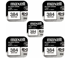 Maxell sidabro oksido baterijos 384 SR41SW 1.55V, 5vnt.