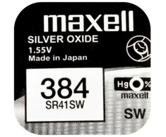 Maxell sidabro oksido baterijos 384 SR41SW 1.55V, 1vnt.