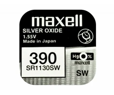 Maxell sidabro oksido baterijos 390 SR1130SW 1.55V, 1vnt.