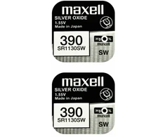 Maxell sidabro oksido baterijos 390 SR1130SW 1.55V, 2vnt.