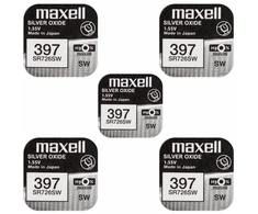 Maxell sidabro oksido baterijos 397 SR726SW 1.55V, 5vnt.