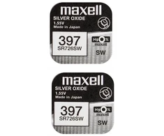 Maxell sidabro oksido baterijos 397 SR726SW 1.55V, 2vnt.