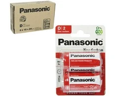 Panasonic Raudona Zinc R20 elementai 24 vnt. dežutė.