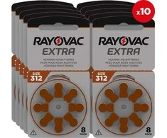 Rayovac Extra elementai klausos aparatams PR41 312, 80 vnt.
