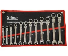 Silver Kombinuotų raktų rinkinys su terkšle 8-19mm, 12 vnt.