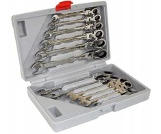 Silver Tools Kombinuotų terkšlinių lankstuomu veržliarakčių rinkinys 8-19mm, 12vnt.