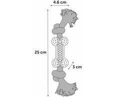 Flamingo Pet Products Flamingo guminė kaulo žaislinė virvė šunims 25cm