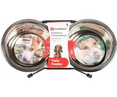 Flamingo Pet Products Flamingo indai su dviem dubenėliais S ø 13cm - 380ml