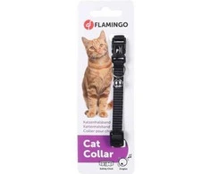 Flamingo Pet Products Flamingo juoda antkaklis su varpeliu katei 20-35cm