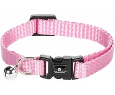 Flamingo rožinis antkaklis katei su varpeliu 20-35 cm