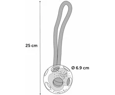 Flamingo šunų žaislinis kamuolys su virve 25cm