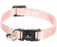 Flamingo šviesiai rožinis antkaklis katėms su varpeliu 20-35 cm
