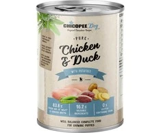 Harrison Pet Products Chicopee Junior Pure vištiena &amp; antiena konservai šuniukams 400g