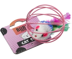 HiBrand Sp. z o.o. Bubu Pets katės žaislas pelė metaliniame tinkliniame kamuoliuke 6 cm (asorti)